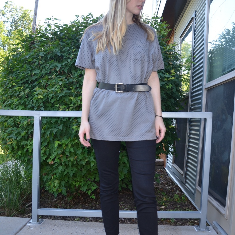 Long Gray Dotted Mossimo Tee